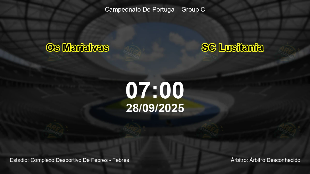 Palpite e análise do jogo Os Marialvas vs SC Lusitania pela Campeonato De Portugal - Group C