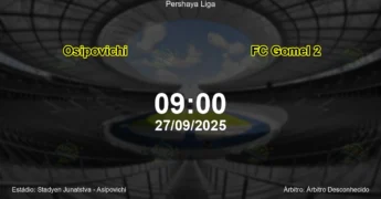 Palpite e análise do jogo Osipovichi vs FC Gomel 2 pela Pershaya Liga