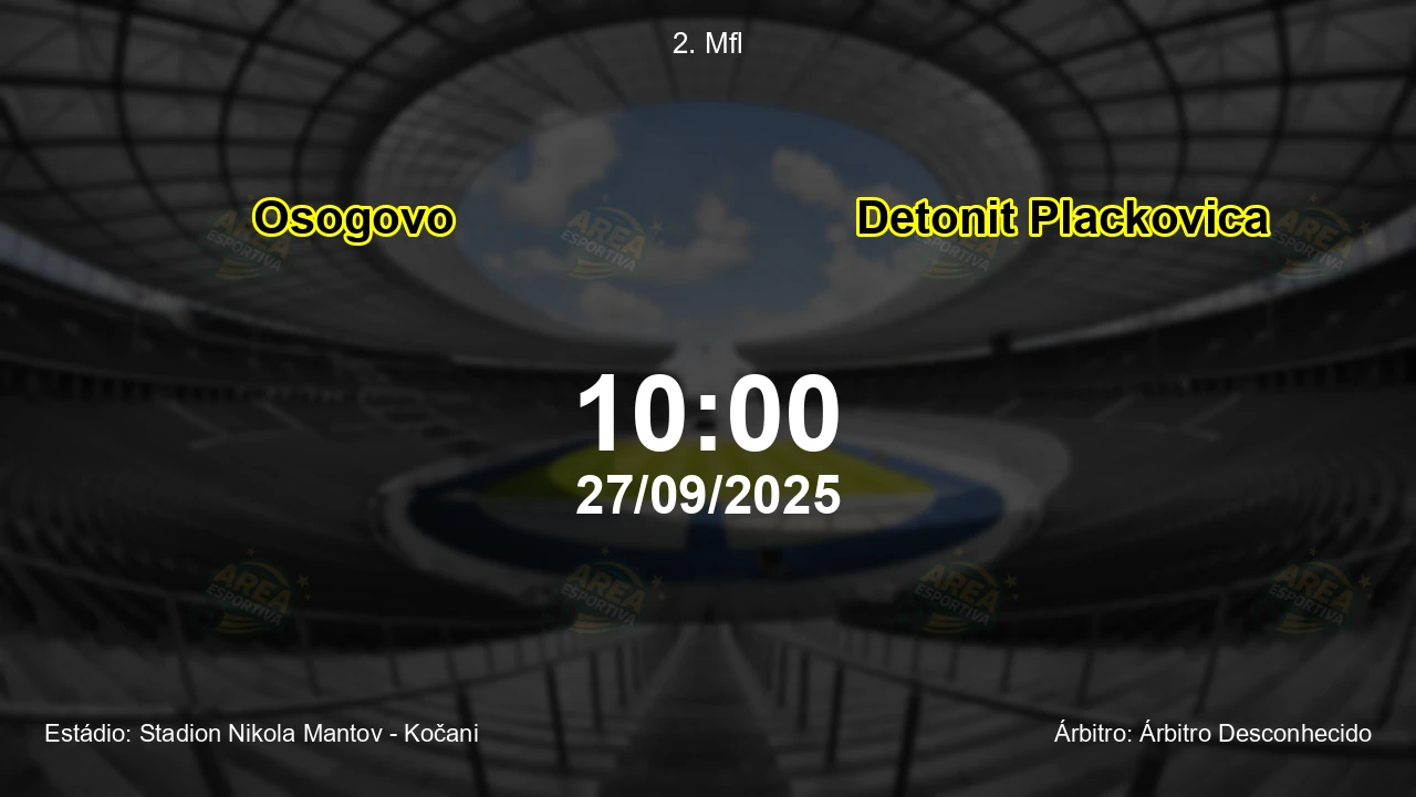 Palpite e análise do jogo Osogovo vs Detonit Plackovica pela 2. Mfl