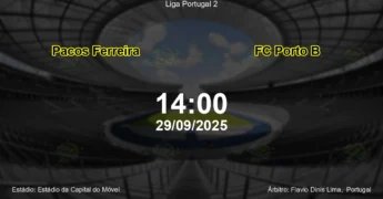 Palpite e análise do jogo Pacos Ferreira vs FC Porto B pela Liga Portugal 2