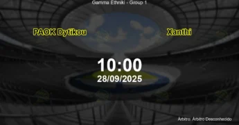 Palpite e análise do jogo PAOK Dytikou vs Xanthi pela Gamma Ethniki - Group 1