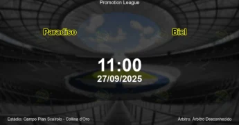 Palpite e análise do jogo Paradiso vs Biel pela Promotion League