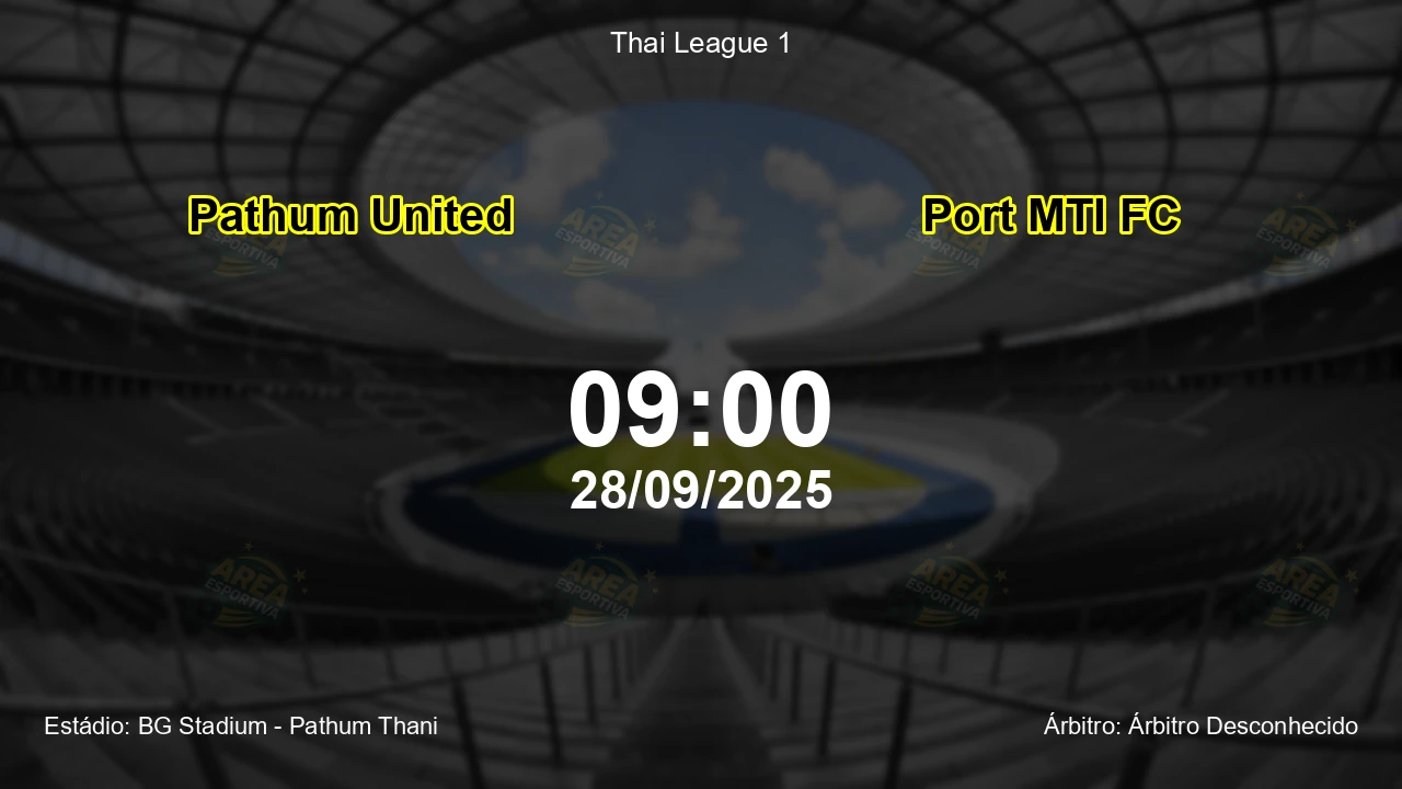 Palpite e análise do jogo Pathum United vs Port MTI FC pela Thai League 1