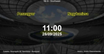 Palpite e análise do jogo Penzugyor vs Nagykanizsa pela Nb Iii - Southwest