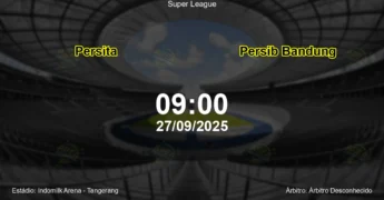 Palpite e análise do jogo Persita vs Persib Bandung pela Super League