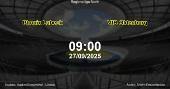 Palpite e análise do jogo Phonix Lubeck vs VfB Oldenburg pela Regionalliga North