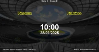 Palpite e análise do jogo Piacenza vs Pistoiese pela Serie D - Group D