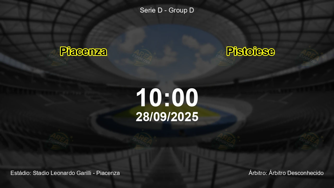 Palpite e análise do jogo Piacenza vs Pistoiese pela Serie D - Group D