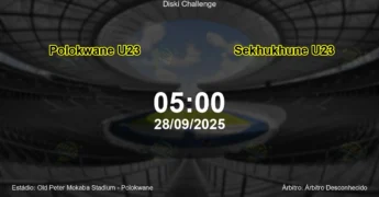 Palpite e análise do jogo Polokwane U23 vs Sekhukhune U23 pela Diski Challenge