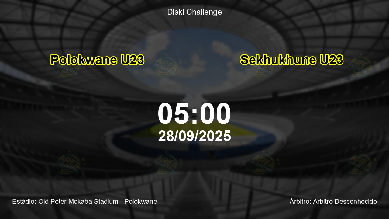 Palpite e análise do jogo Polokwane U23 vs Sekhukhune U23 pela Diski Challenge