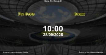 Palpite e análise do jogo Pro Sesto vs Crema pela Serie D - Group D