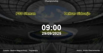 Palpite e análise do jogo PSS Sleman vs Deltras Sidoarjo pela Championship
