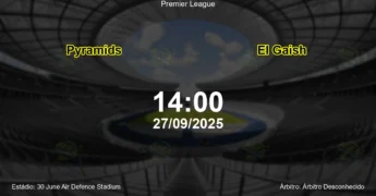 Palpite e análise do jogo Pyramids vs El Gaish pela Premier League