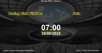 Palpite e análise do jogo Racing Club Villalbes vs Noia pela Tercera Rfef - Group 1