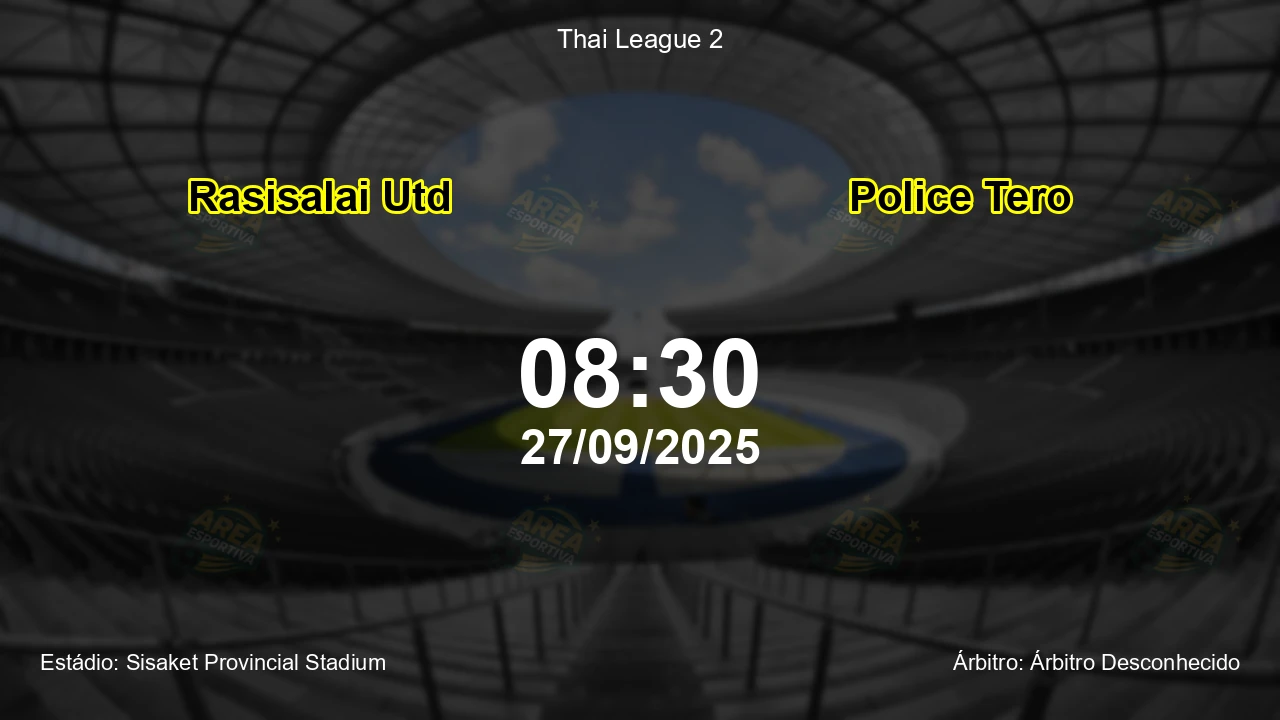 Palpite e análise do jogo Rasisalai Utd vs Police Tero pela Thai League 2
