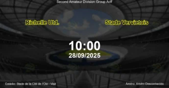 Palpite e análise do jogo Richelle Utd. vs Stade Vervietois pela Second Amateur Division Group Acff