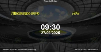 Palpite e análise do jogo Rijnsburgse Boys vs AFC pela Tweede Divisie
