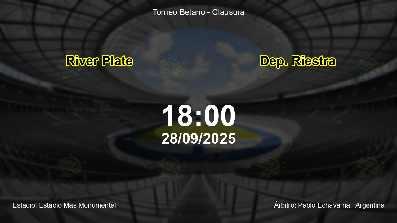 Palpite e análise do jogo River Plate vs Dep. Riestra pela Torneo Betano - Clausura