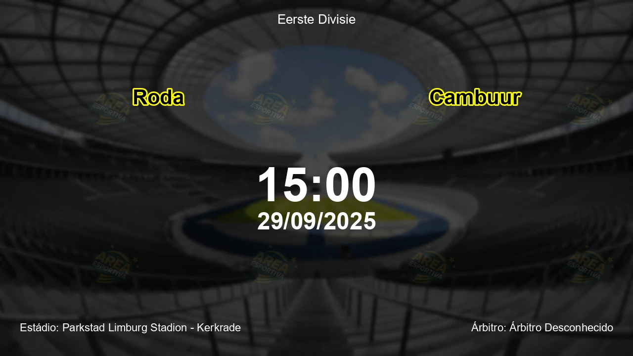 Palpite e análise do jogo Roda vs Cambuur pela Eerste Divisie