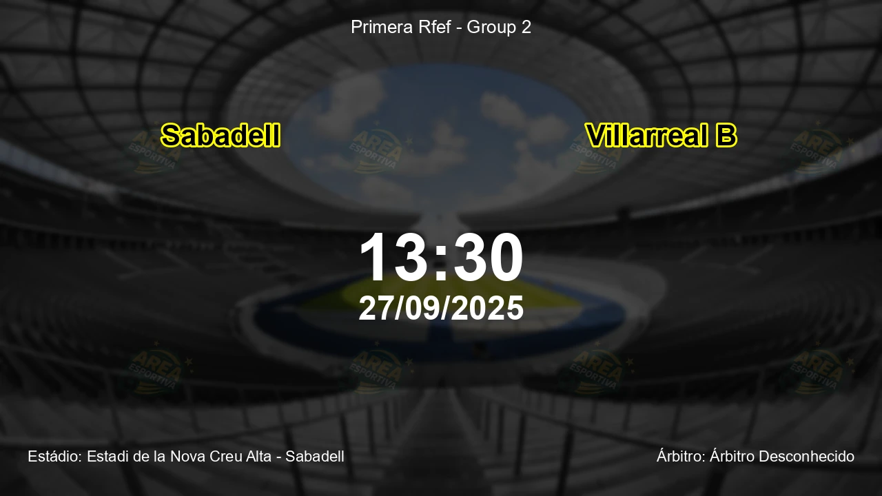 Palpite e análise do jogo Sabadell vs Villarreal B pela Primera Rfef - Group 2