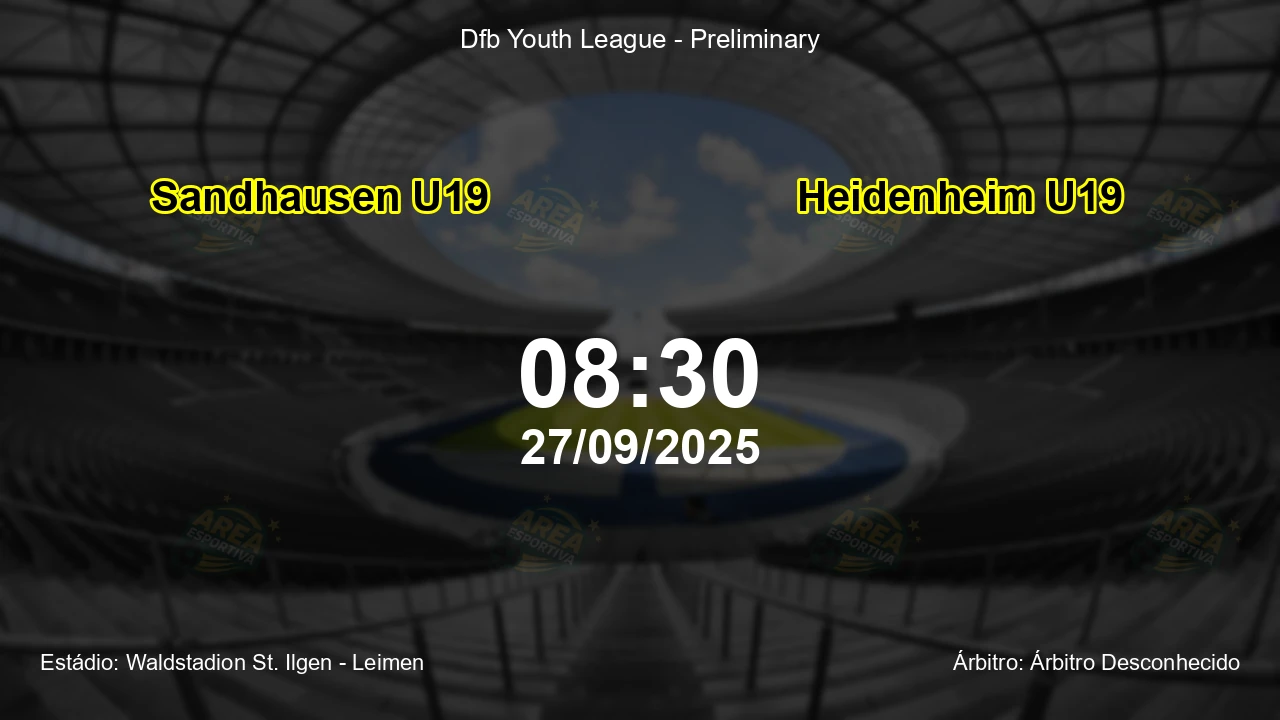 Palpite e análise do jogo Sandhausen U19 vs Heidenheim U19 pela Dfb Youth League - Preliminary