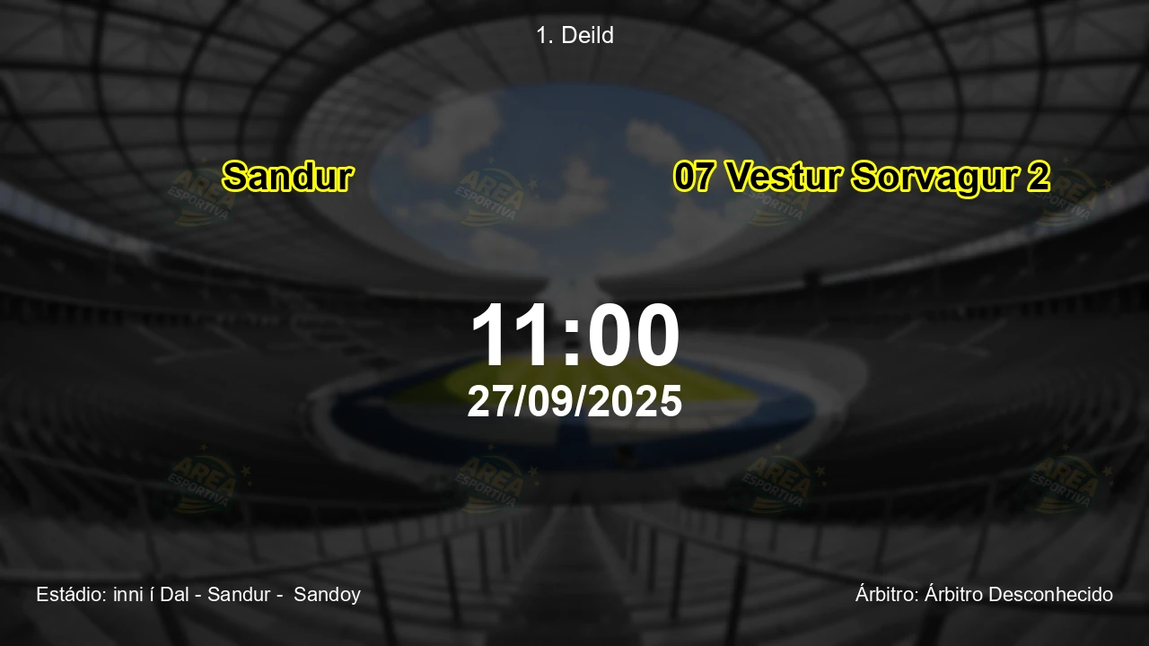 Palpite e análise do jogo Sandur vs 07 Vestur Sorvagur 2 pela 1. Deild