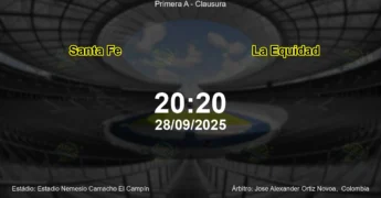 Palpite e análise do jogo Santa Fe vs La Equidad pela Primera A - Clausura