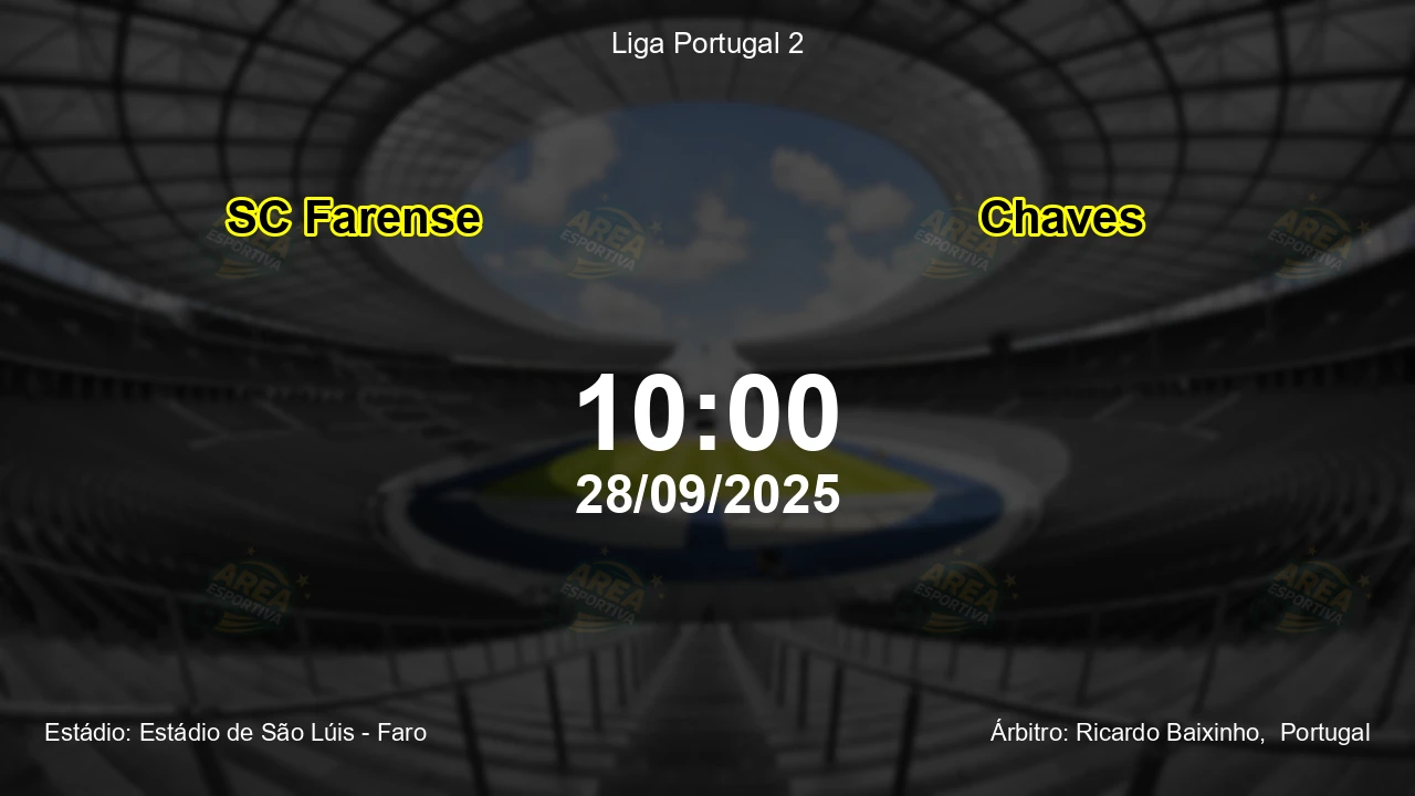 Palpite e análise do jogo SC Farense vs Chaves pela Liga Portugal 2