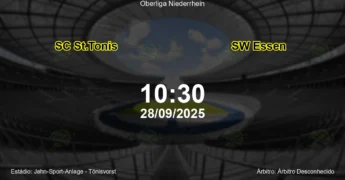 Palpite e análise do jogo SC St.Tonis vs SW Essen pela Oberliga Niederrhein