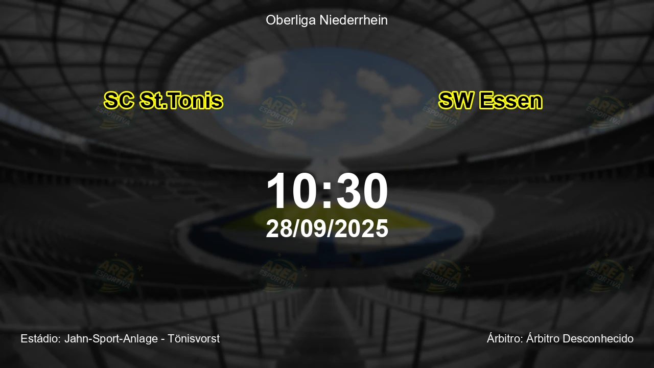 Palpite e análise do jogo SC St.Tonis vs SW Essen pela Oberliga Niederrhein