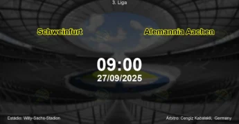 Palpite e análise do jogo Schweinfurt vs Alemannia Aachen pela 3. Liga