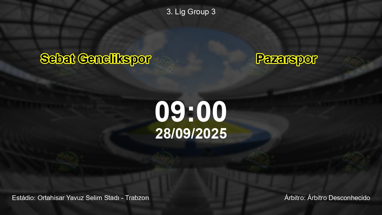 Palpite e análise do jogo Sebat Genclikspor vs Pazarspor pela 3. Lig Group 3