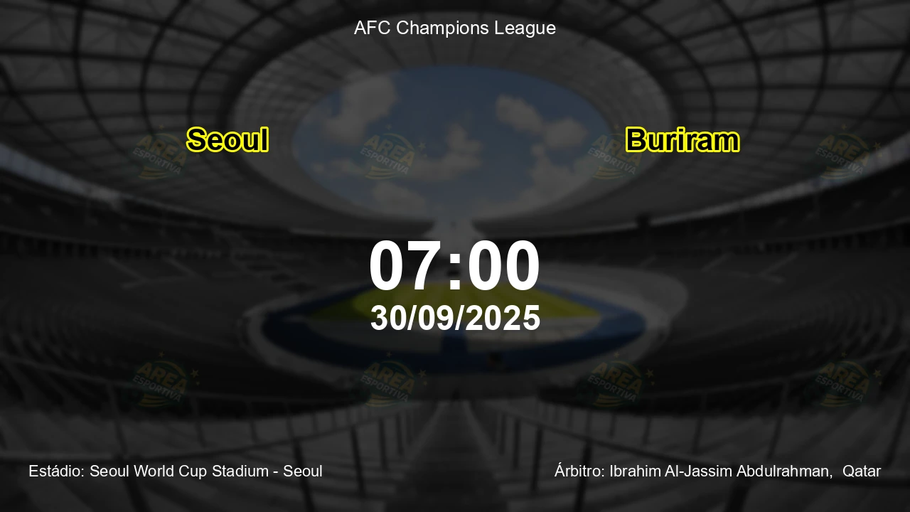 Palpite e análise do jogo Seoul vs Buriram pela AFC Champions League