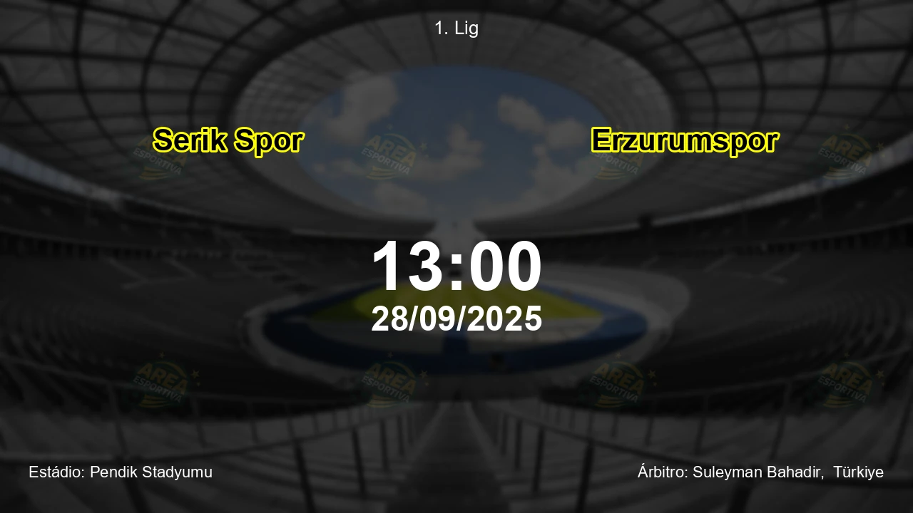 Palpite e análise do jogo Serik Spor vs Erzurumspor pela 1. Lig
