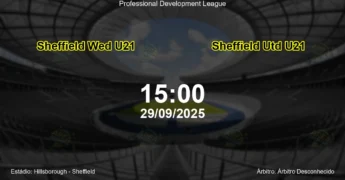 Palpite e análise do jogo Sheffield Wed U21 vs Sheffield Utd U21 pela Professional Development League