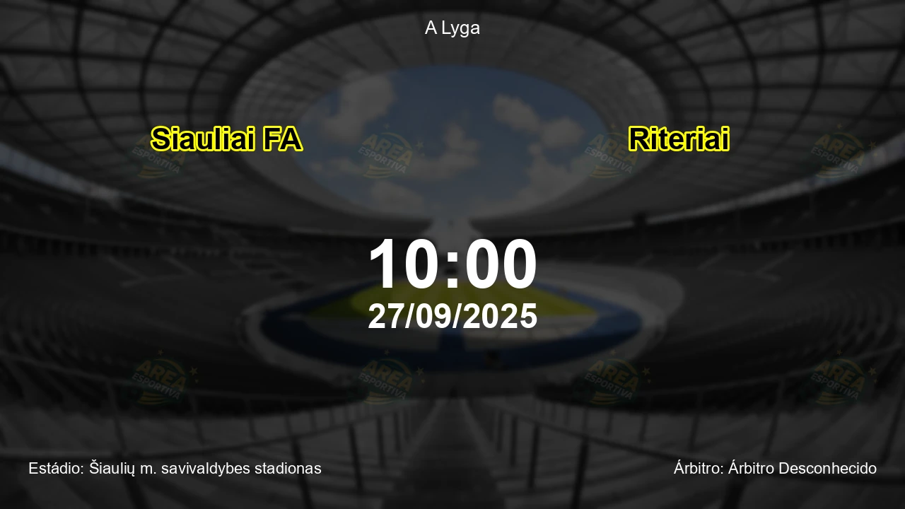 Palpite e análise do jogo Siauliai FA vs Riteriai pela A Lyga