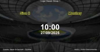 Palpite e análise do jogo Sion II vs Monthey pela 1.Liga Classic Group 1