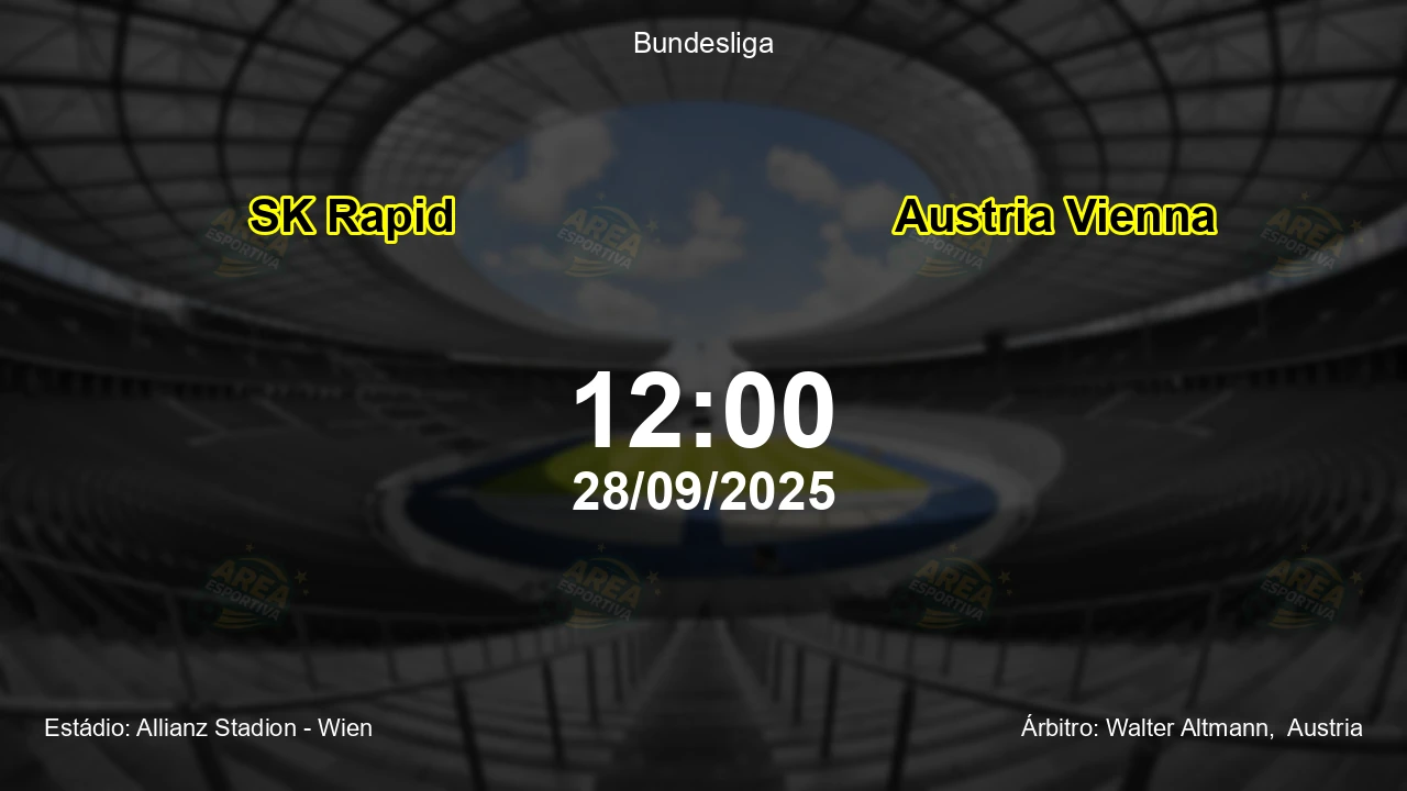 Palpite e análise do jogo SK Rapid vs Austria Vienna pela Bundesliga