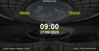 Palpite e análise do jogo Slutsk vs Vitebsk pela Vysshaya Liga