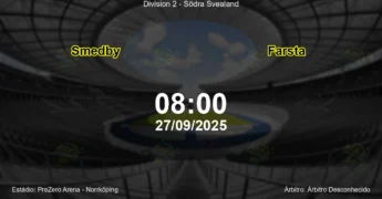 Palpite e análise do jogo Smedby vs Farsta pela Division 2 - Södra Svealand