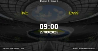 Palpite e análise do jogo Sola vs Brodd pela Division 3 - Group 5