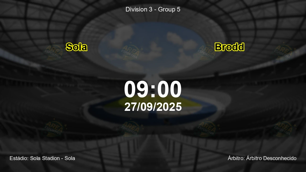 Palpite e análise do jogo Sola vs Brodd pela Division 3 - Group 5