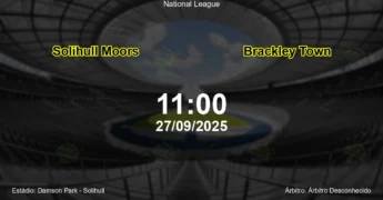 Palpite e análise do jogo Solihull Moors vs Brackley Town pela National League