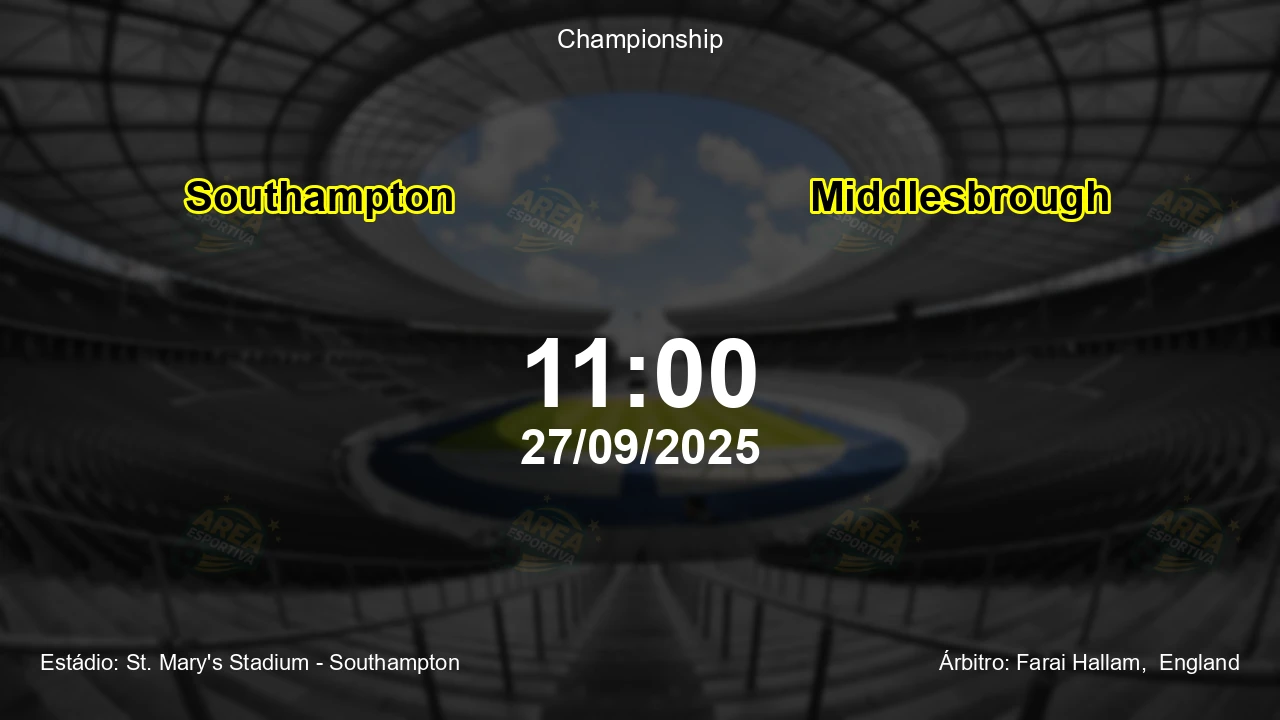 Palpite e análise do jogo Southampton vs Middlesbrough pela Championship
