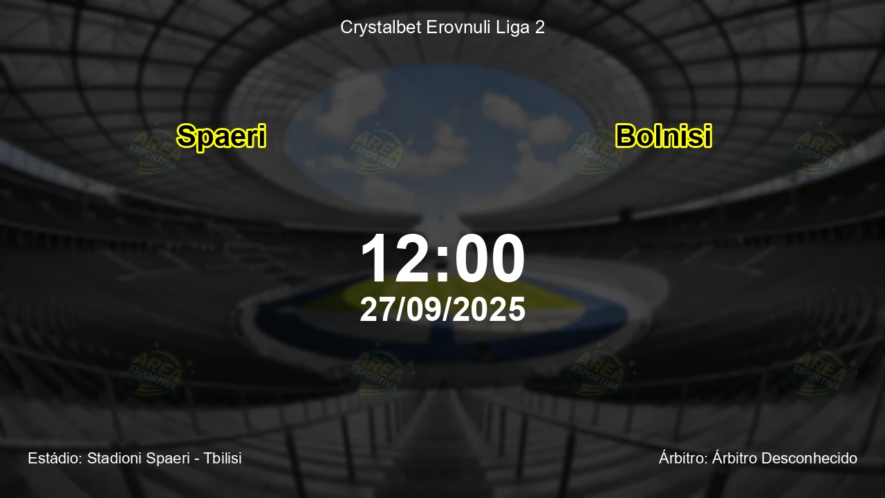 Palpite e análise do jogo Spaeri vs Bolnisi pela Crystalbet Erovnuli Liga 2
