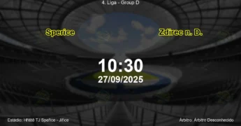 Palpite e análise do jogo Sperice vs Zdirec n. D. pela 4. Liga - Group D