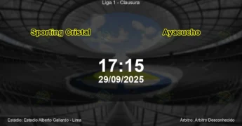 Palpite e análise do jogo Sporting Cristal vs Ayacucho pela Liga 1 - Clausura
