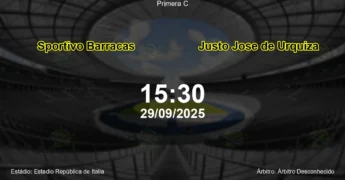 Palpite e análise do jogo Sportivo Barracas vs Justo Jose de Urquiza pela Primera C