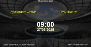 Palpite e análise do jogo Sportunion Mauer vs TWL Elektra pela Regionalliga East