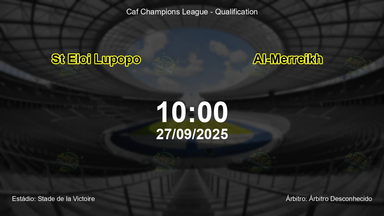 Palpite e análise do jogo St Eloi Lupopo vs Al-Merreikh pela Caf Champions League - Qualification